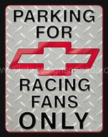 Chevy Racing Parking Tin Sign - Vintage Signs Canada