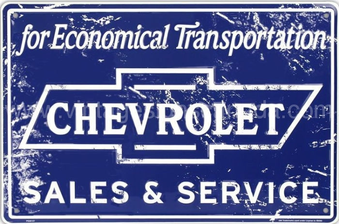 Chevy Sales & Service Tin Sign-16X12 Sign