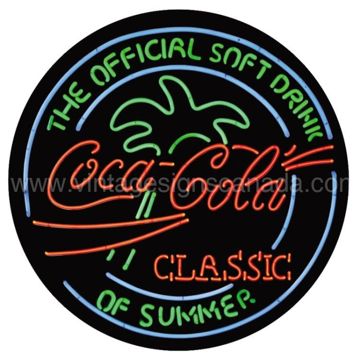 Coke Neon Round Tin Sign
