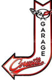 Corvette Garage Bent Arrow Tin Sign