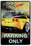 Corvette Parking Only Tin Sign-12X16 Sign