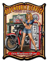 Dependable Service Vintage Metal Sign Tin