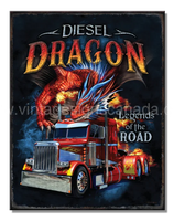 Diesel Dragon Tin Sign-12X16 Sign