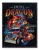 Diesel Dragon Tin Sign-12X16 Sign