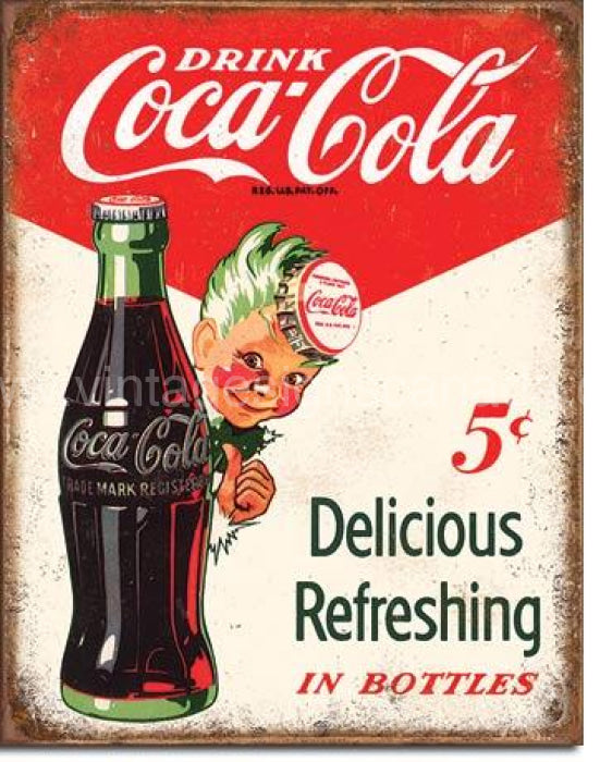 Drink Coca Cola In Bottles Tin Sign