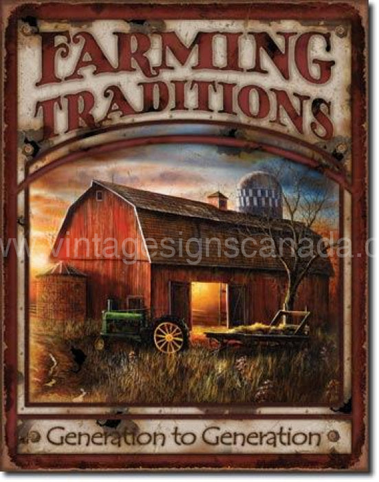Farming Traditions Tin Sign