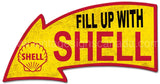 Fill Up With Shell Arrow Grunge26X14 Metal Sign