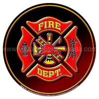 Fire Dept 12 Round Tin Sign