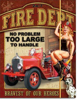 Fire Dept.-No problem - Vintage Signs Canada