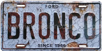 Ford Bronco Weathered License Plate Licence