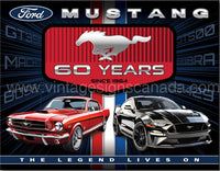 Ford Mustang 60yrs Tin Sign Tin Sign