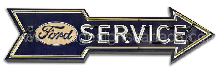 Ford Service Arrow Metal Sign Art-24X7 Metal Sign