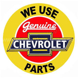 Genuine Chevrolet Parts 24 Round Tin Sign