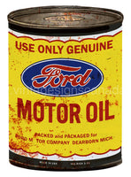 Genuine Ford Motor Oil Cut Out Metal Can Sign-7 1/4X10 1/2 Sign