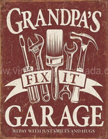 Grandpas Garage Tin Sign