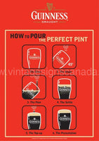 Guinness How To Pour Tin Sign - Vintage Signs Canada