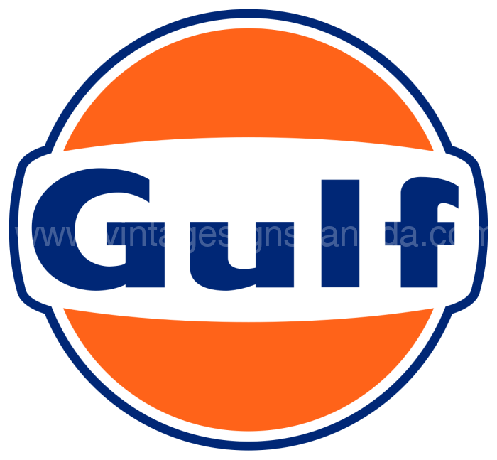 Gulf Die-Cut 24 Round Tin Sign