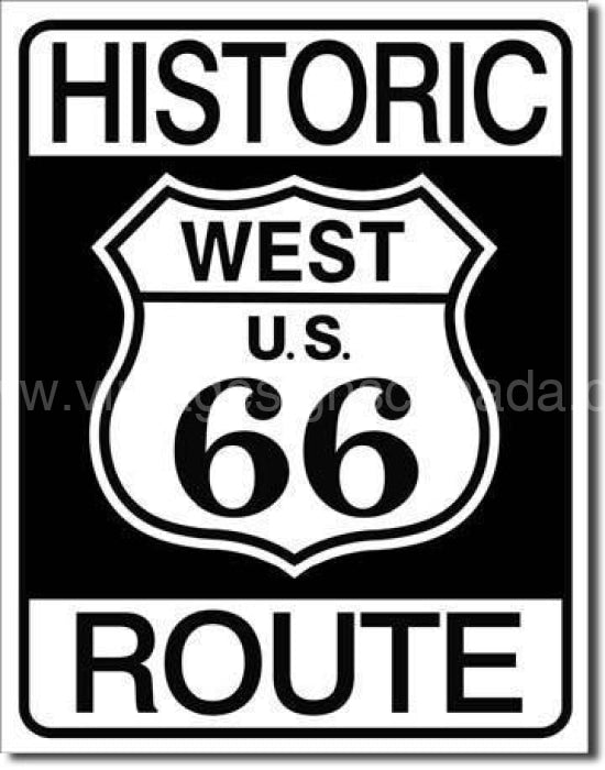 Historic Route 66 Tin Sign - Vintage Signs Canada