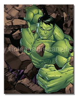 Hulk Rendered Tin Sign-12X16 Sign