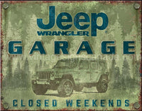 Jeep Wrangler Garage Tin Sign Sign-12X16
