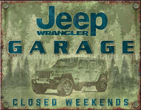 Jeep Wrangler Garage Tin Sign Sign-12X16