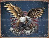 Live To Ride Tin Sign