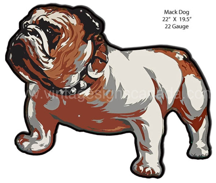 Mack Truck Bull Dog Cut Out Animal Wall Art Metal Sign 19.5X22 Metal Sign