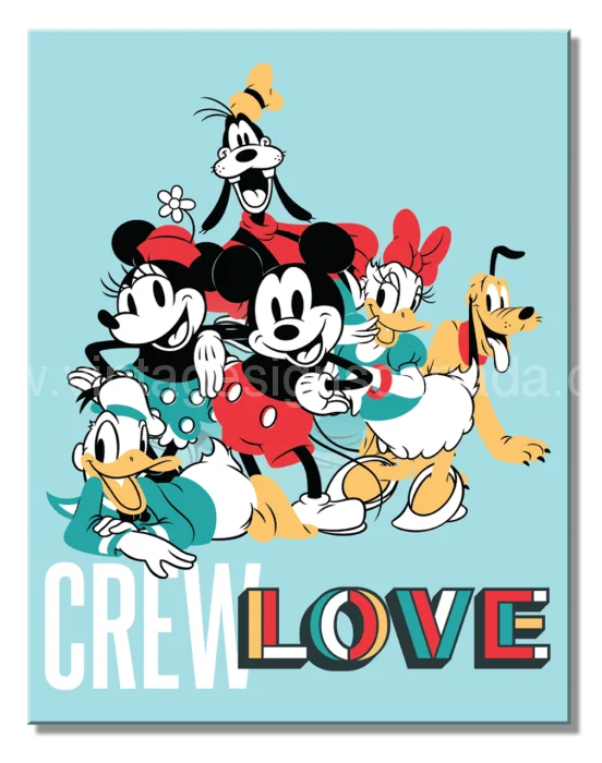 Mickey And Friends Tin Sign-12X16 Sign
