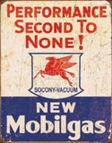 Mobil Gas-2nd To None Tin Sign - Vintage Signs Canada