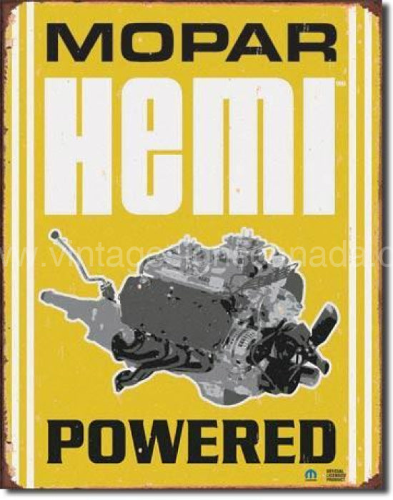 Mopar Hemi Powered Tin Sign - Vintage Signs Canada