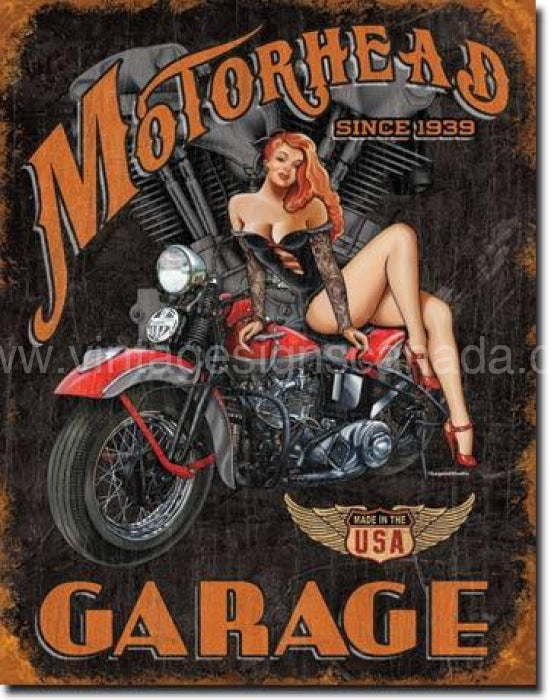 Motor Head Garage Tin Sign