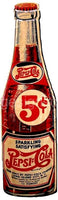 Pepsi 5C Molded Bottle Die Cut Tin Sign