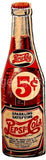 Pepsi 5C Molded Bottle Die Cut Tin Sign