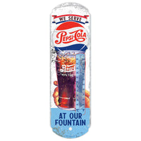 Pepsi Fountain Metal Thermometer-17 3/8Highx5 1/8Wide Thermometer