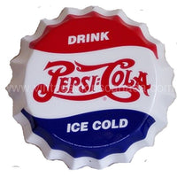 Pepsi Molded Bottle Cap Die Cut Sign-12 Tin Sign