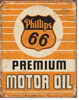 Phillips 66 Premium Oil Tin Sign - Vintage Signs Canada
