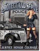 Police Dept-Protect And Serve Tin Sign
