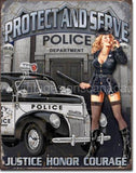 Police Dept-Protect And Serve Tin Sign