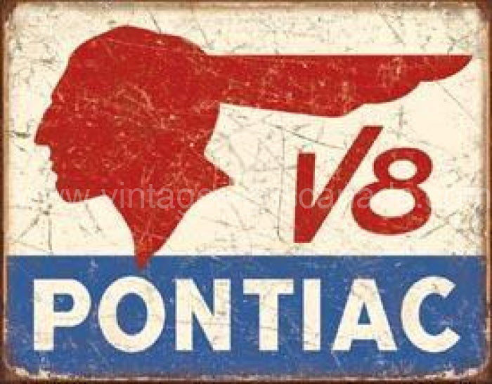 Pontiac V8 Tin Sign