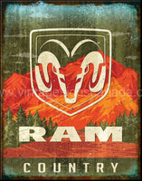 Ram Country Metal Sign