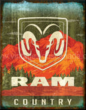 Ram Country Metal Sign
