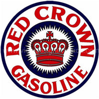 Red Crown Gas 24 Round Tin Sign