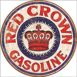 Red Crown Gas Round Tin Sign