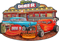 Retro Diner Cut Out Metal Sign By Michael Fishel-23X16 Metal Sign