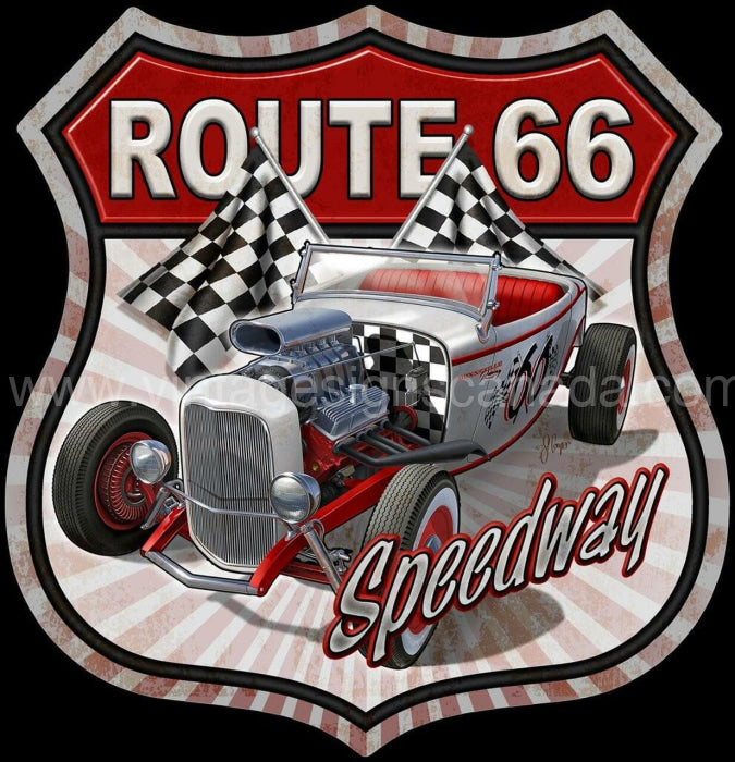 Route 66 Car Tin Sign
