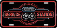 Route 66 Service Station Licence Plate