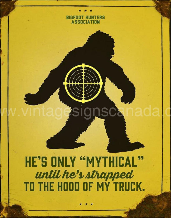 Sasquatch-Mythical Tin Sign