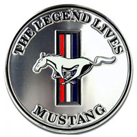 Silver Mustang 24 Round Tin Sign