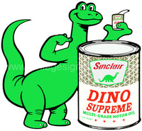 Sinclair Dino Dinosaur Supreme Oil Cut Out Metal Sign-20X18 Metal Sign