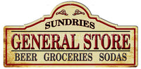 Sundries General Store Vintage Cut Out Metal Sign 23’X11.4’ Metal Sign